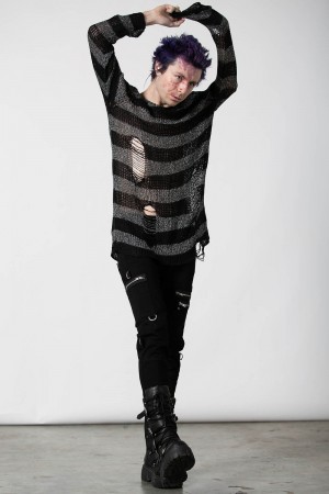 Killstar Abyss Knit Sueter Grises | 24365-JOKW