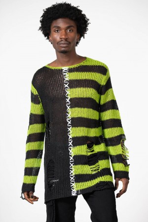 Killstar Acidic Knit Sueter Negros | 58416-AJIF