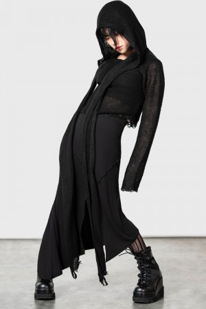 Killstar Aillean Encapuchado Wrap Negros | 86032-YNQC