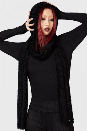 Killstar Ashen Encapuchado Scarf Negros | 38247-UBVD