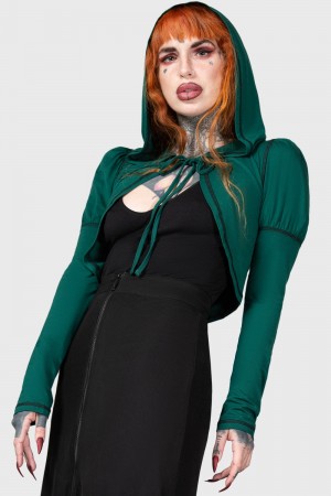 Killstar August Encapuchado Top Verdes | 79654-LRAC