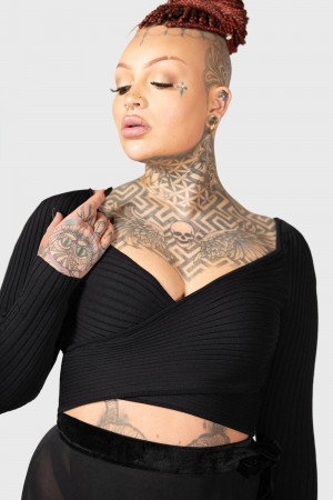 Killstar Awakening Wrap Top Negros | 12703-BDUF