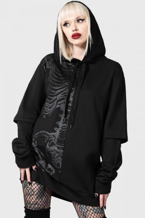 Killstar Bad2the Hoodie Negros | 85123-CIAL