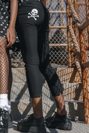 Killstar Bad Baby Capri Pants Negros | 87150-OHSM