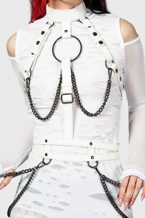 Killstar Baphomet Bones Harness Blancos | 72065-VYSL