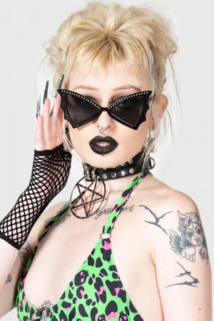 Killstar Bat Crazy Sunglasses Negros | 20894-UCDJ