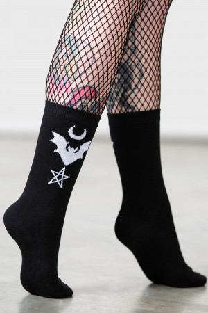 Killstar Bat Magic Socks [B] Negros | 13586-ZBJP