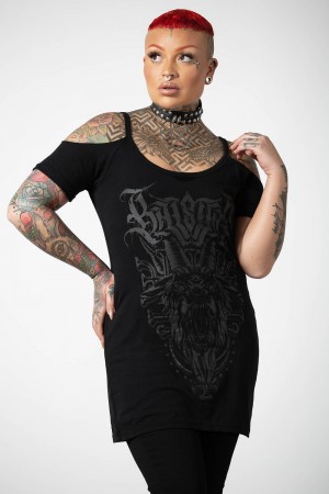 Killstar Bellow Distress Top Negros | 48963-MCYB