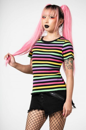 Killstar Blair Rainbow Top Rainbow | 12367-KVLO