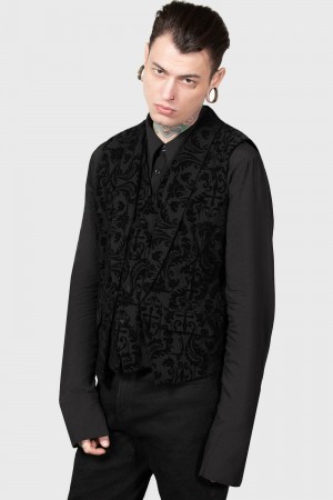 Killstar Bleak Heart Waistcoat Negros | 12875-TBUY