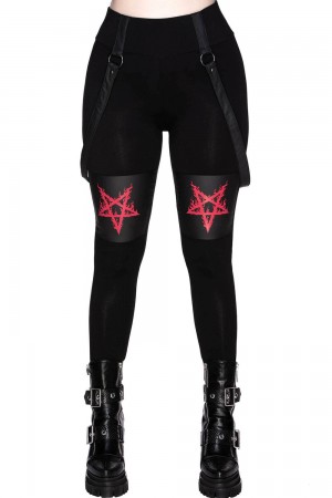 Killstar Bloodpact Leggings Negros | 40631-NJUX