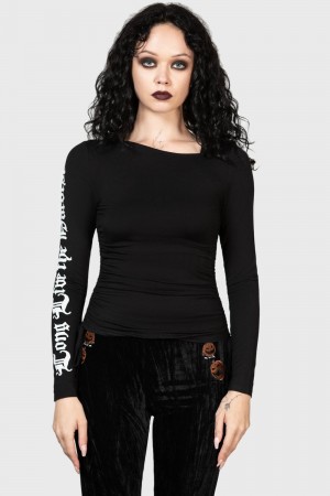 Killstar Bone To Pick Top Negros | 04967-UHLZ