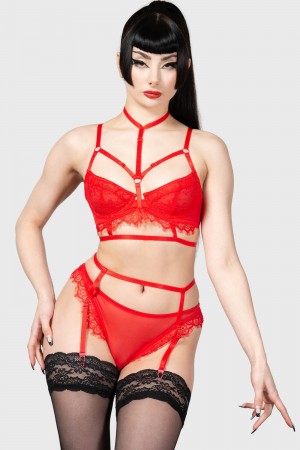 Killstar Bound Eloquence Panty Rojos | 90745-ECGX