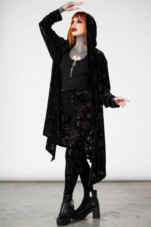 Killstar Brielle Burnout Leggings Negros | 93741-MZKS