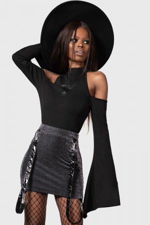 Killstar Carmilla Mini Skirt Negros | 01354-ZEDG