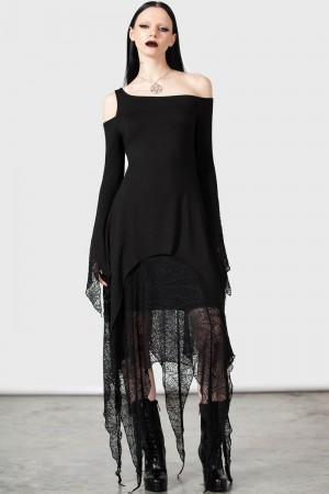 Killstar Caroline Skirt Negros | 49671-CTAO
