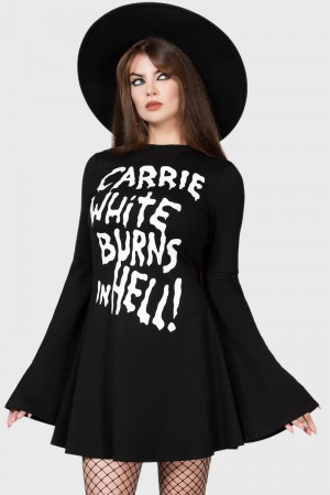 Killstar Carrie Skater Vestido Negros Rojos | 41579-RMCO
