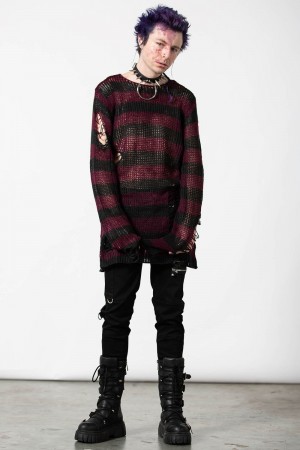 Killstar Cassius Knit Sueter Morados | 06249-PXBA
