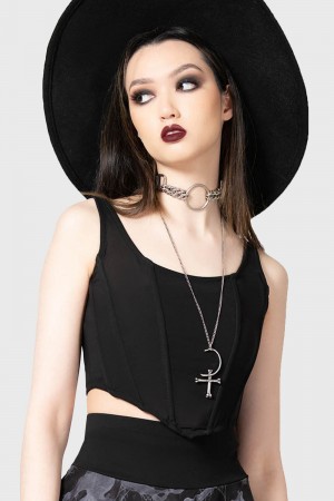 Killstar Catacombs Necklace Plateados | 86129-LBFT