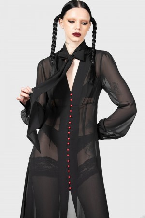 Killstar Cecile Maxi Vestido Negros | 56429-SWYR