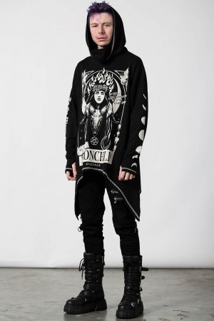 Killstar Companion Oversized Hoodie Negros | 81930-WQBA