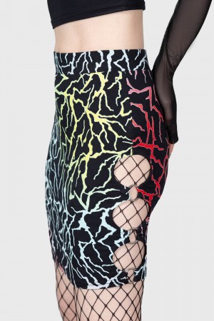 Killstar Connexion Cut-Out Skirt Negros | 58460-RBEF