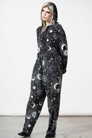 Killstar Corvus Lounge Pants Negros | 60972-COFR