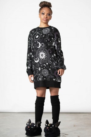 Killstar Corvus Lounge Sweatshirt Negros | 80521-QVGN