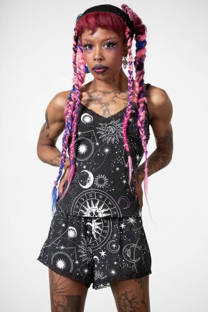 Killstar Cosmos Shorts Negros | 34905-NRVY