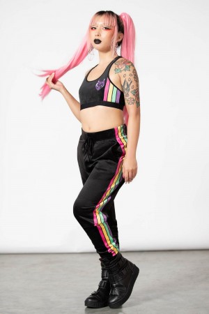 Killstar Coven Chill Velour Joggers Negros | 49837-OBQR