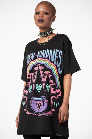 Killstar Coven Of Kindness T-Shirt Negros | 30197-KWYP