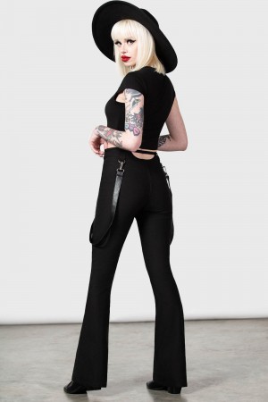 Killstar Cutout Bondage Trousers Negros | 21637-IPUA