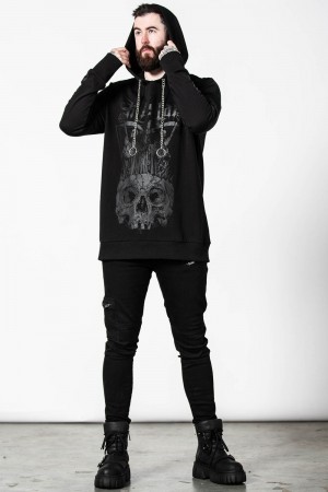 Killstar Damned Hoodie Negros | 73945-MLDQ