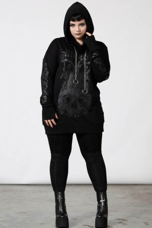 Killstar Damned Hoodie Negros | 90635-EKTO