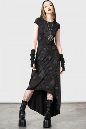 Killstar Danse Maxi Vestido Negros | 24790-SUNF