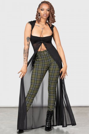Killstar Dark Canopy Trousers Verdes | 05792-DPJH