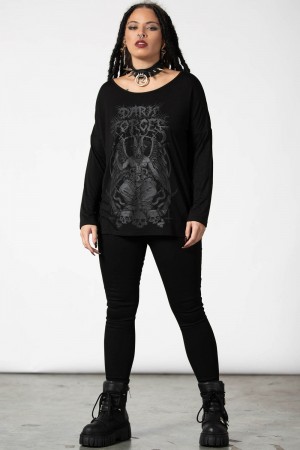 Killstar Dark Forces Boatneck Top Negros | 86527-FOCL