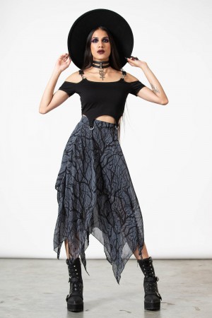 Killstar Dasia Maxi Skirt Negros | 48315-BMPL