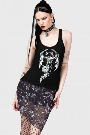 Killstar Dazed Skull Mini Skirt Negros | 89234-DCHA