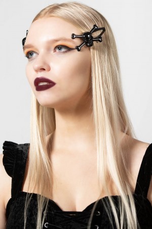 Killstar Dead Pretty Hair Clip Negros | 67201-JSIU