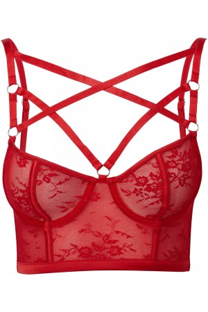 Killstar Deadly Attraction Bra [SCARLET] Rojos | 30672-IRDG