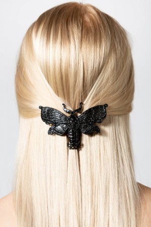 Killstar Death Moth Barrette [B] Negros | 49571-RHMO