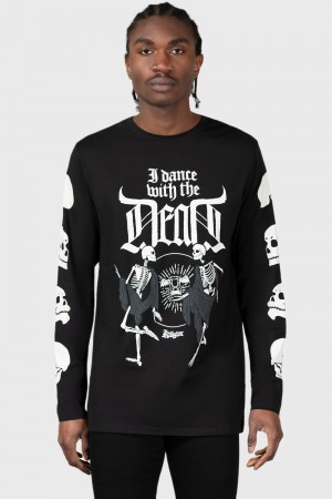 Killstar Deathdanse Long Sleeve Top Negros | 38269-PWRK