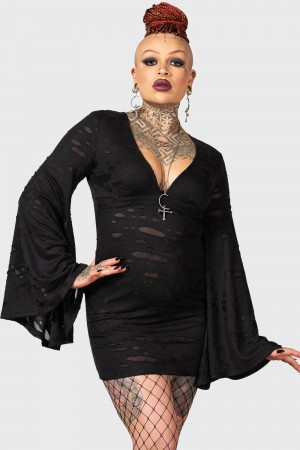 Killstar Decaying Vestido Negros | 35096-WPXF