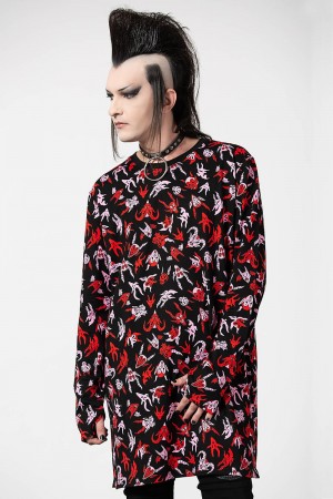Killstar Demoniac Long Sleeve Top Negros | 02897-KWSH