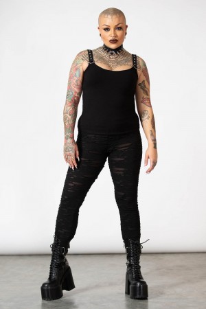 Killstar Deserter Leggings Negros | 82637-NQPG