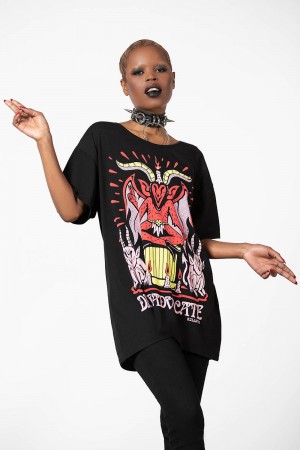 Killstar Devil Incarnate Relaxed Top Negros | 38756-LQNU