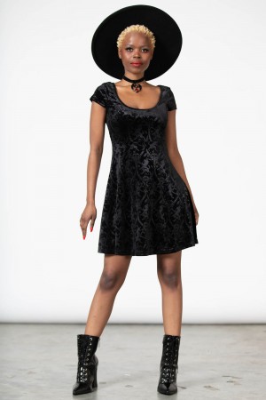 Killstar Devilry Skater Vestido [B] Negros | 41326-EMZT