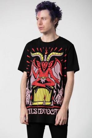 Killstar Devils Advocate T-Shirt Negros | 39058-NFEK