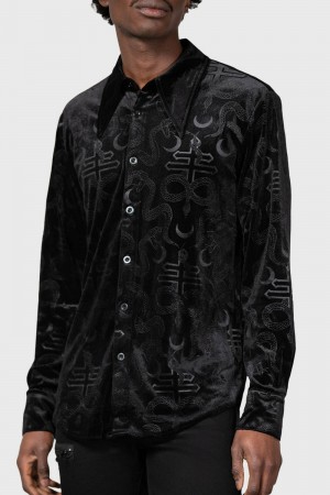 Killstar Draegen Shirt Negros | 90831-URYS